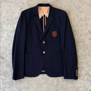 Gucci Dark Blue Blazer with Emblem